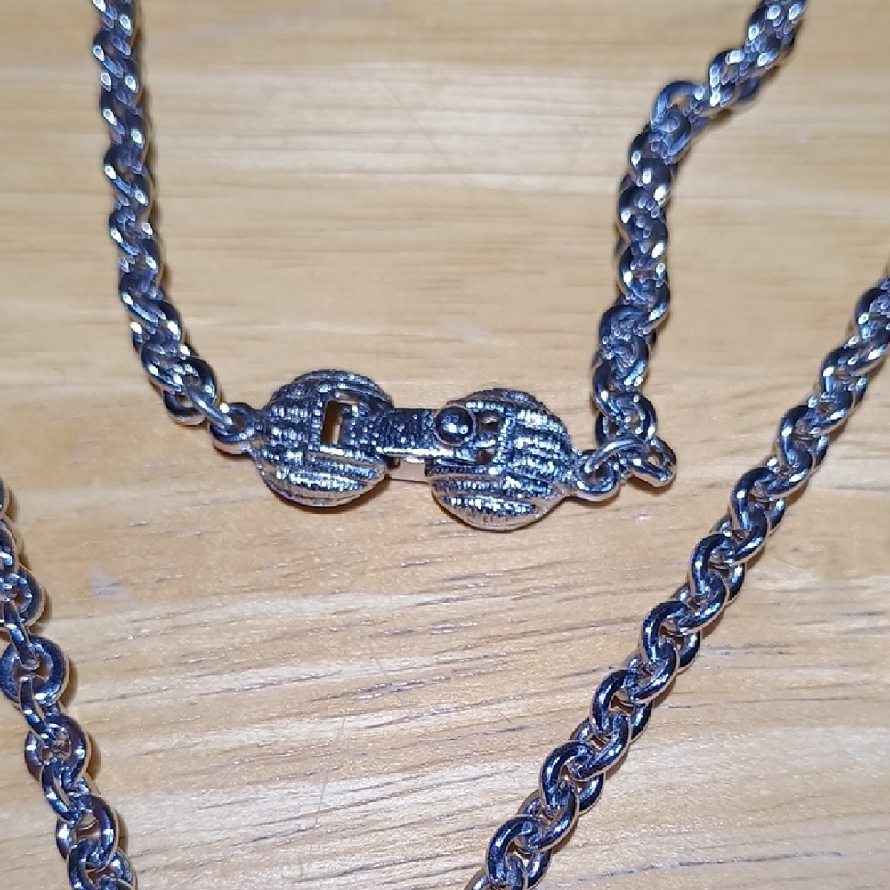 Monet Silver-Tone Textured Drop Pendant Necklace - Picture 3 of 5